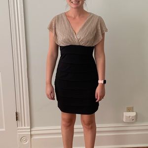 Champagne and Black Cocktail Dress